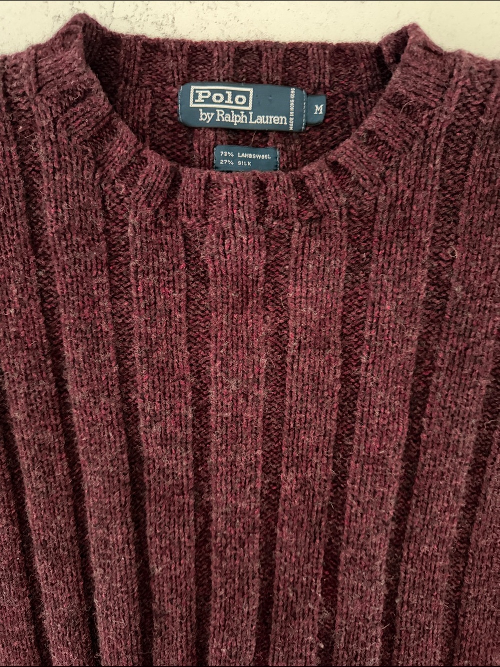 Polo by Ralph Lauren Men's Ribbed Crewneck Sweater - Wine